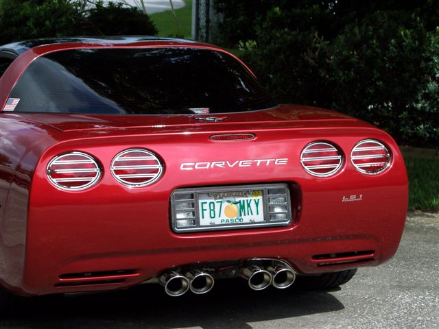 1997-2004 C5 Corvette, Taillight Grilles Polished Slotted 4pc, Stainless Steel